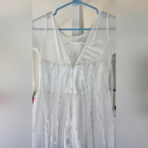 Sparkling Winter Princess Tutu Dress with Snowflake Pattern - 9-10 Years - Picture 8 of 10